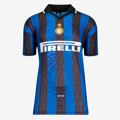 Javier Zanetti Signed Inter Milan Football Shirt - 1998-99 Home Framed