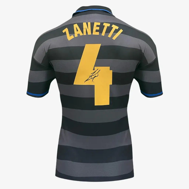 Von Javier Zanetti signiertes Inter-Mailand-Fußballtrikot – UEFA-Cup-Finale 1998 | Iconic Shirts