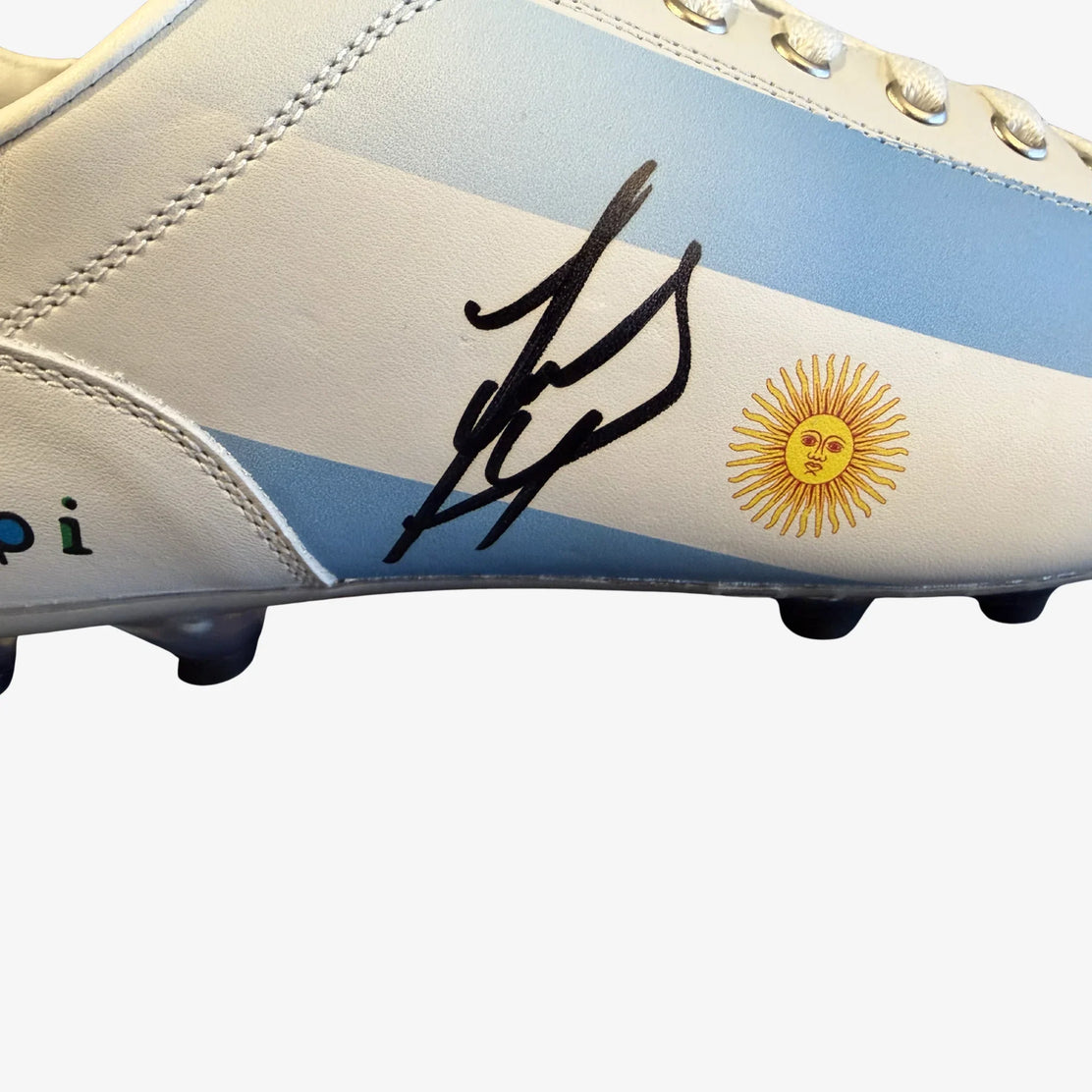 JavierZanettiSignedPantofolad_OroAlbicelesteFootballBoot-signature | Iconic Shirts