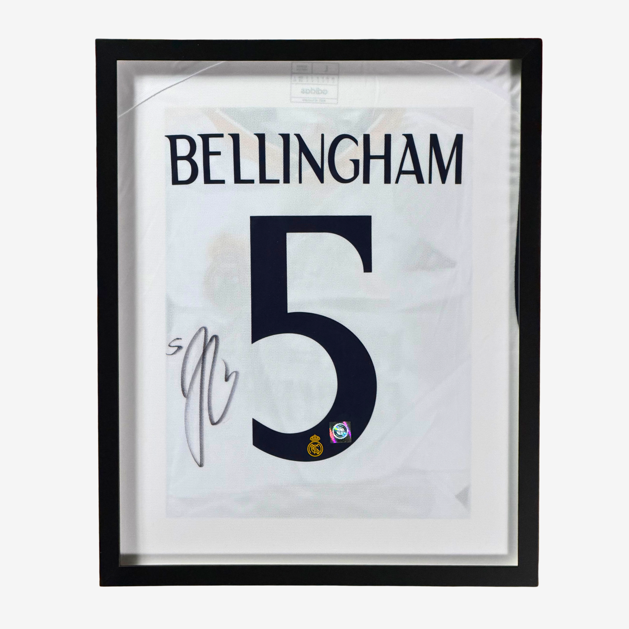 Maglia da calcio ufficiale Real Madrid 2023-24 Home autografata da Jude Bellingham