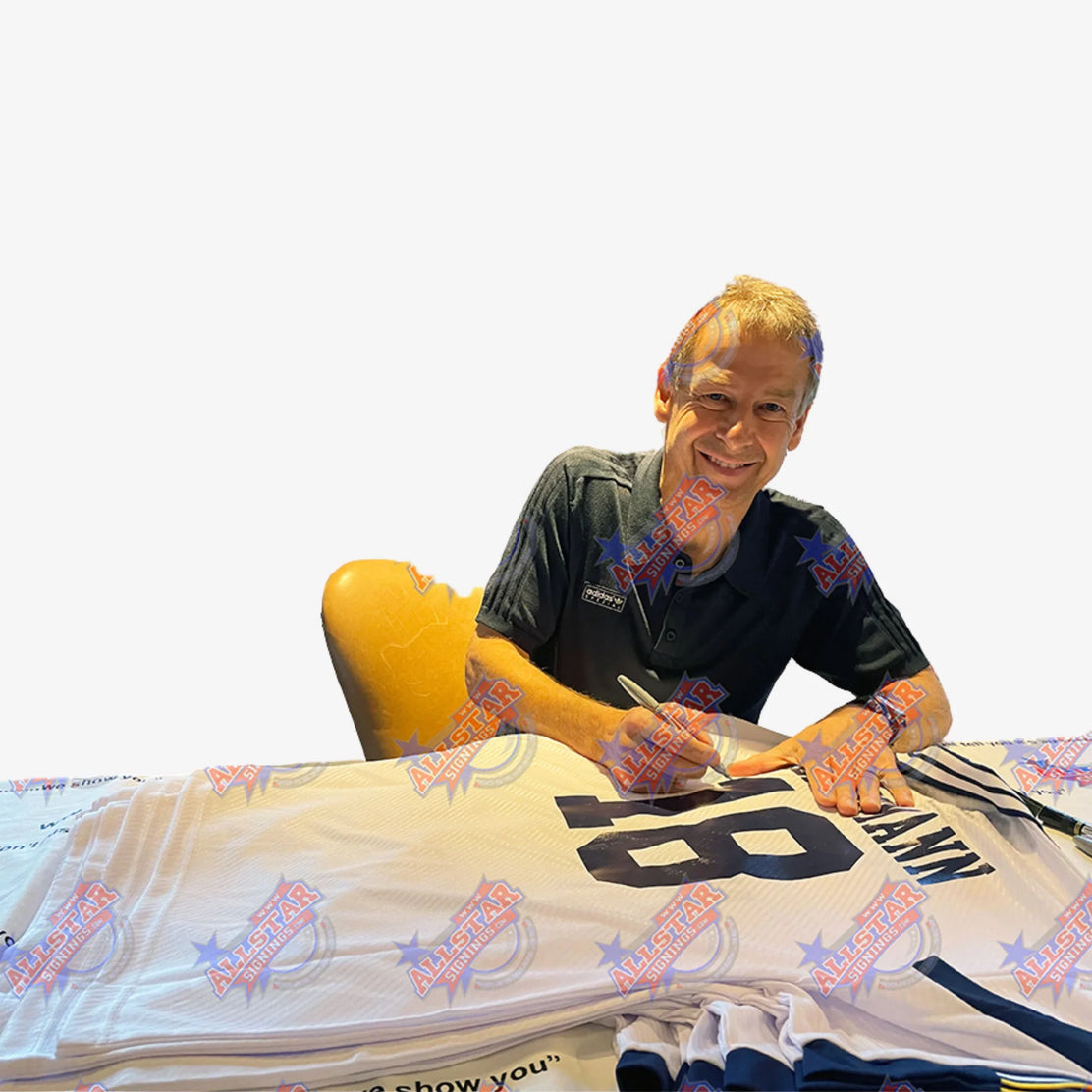 JurgenKlinsmannSignedTottenhamHotspurFootballShirt-1994Home-proof | Iconic Shirts