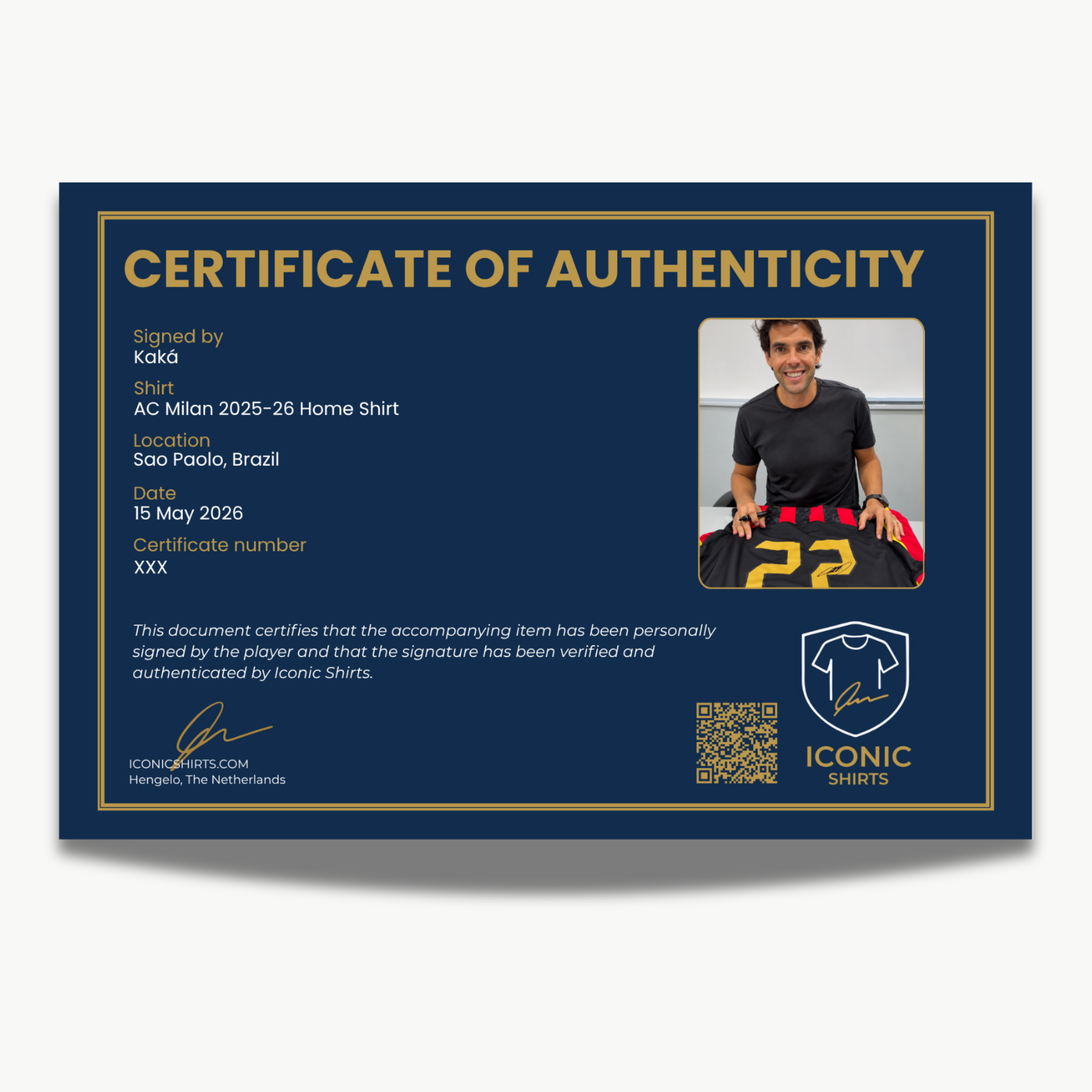 Kaká Signed AC Milan Home Football Shirt