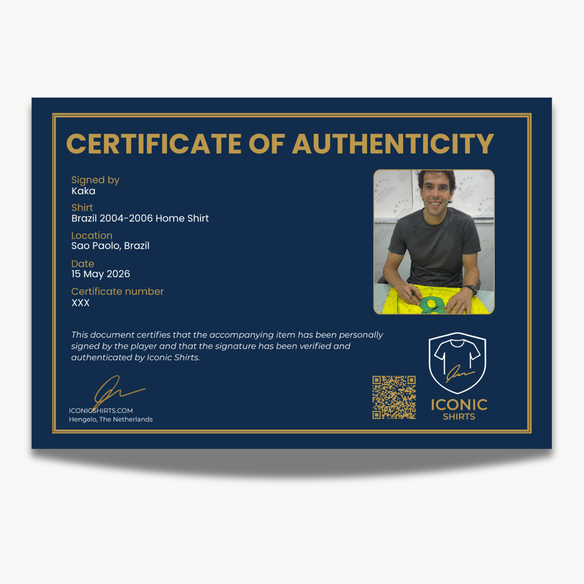 Kaká Signed Brazil Football Shirt - Home 2004-2006