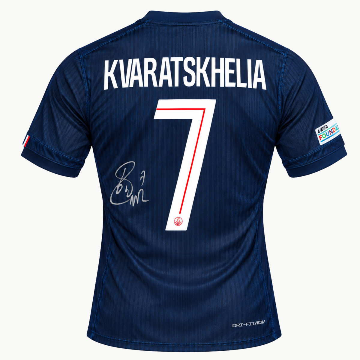 Khvicha Kvaratskhelia Signed PSG 2025/26 Home Football Shirt