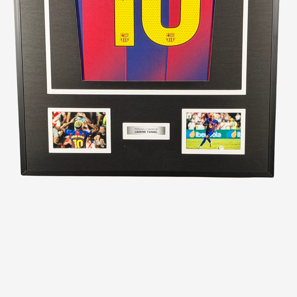 Lamine Yamal Signed FC Barcelona 2025–26 Home Shirt – Framed - Iconic Shirts # #