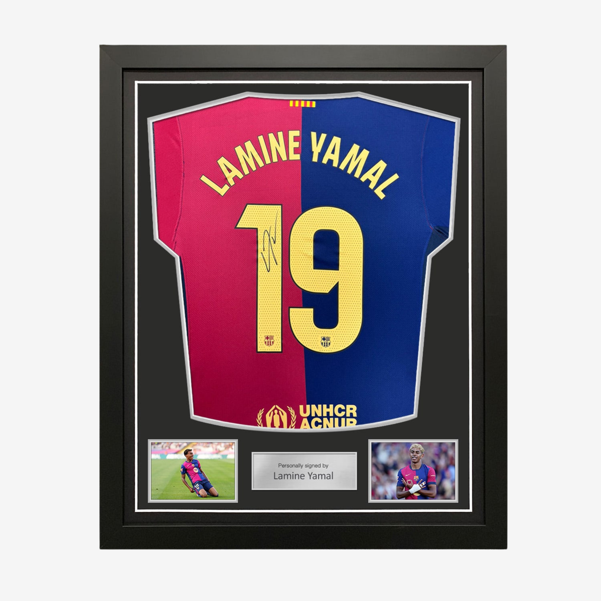 Lamine Yamal Signed FC Barcelona Shirt - 2024-25 Home - Framed