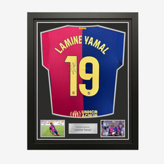 Lamine Yamal Signed FC Barcelona Shirt - 2024-25 Home - Framed