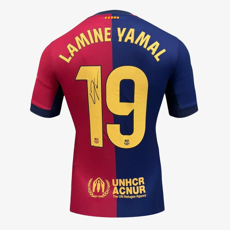 Von Lamine Yamal signiertes FC Barcelona Trikot Heim 2024-25 mit Fotobeweis | Iconic Shirts
