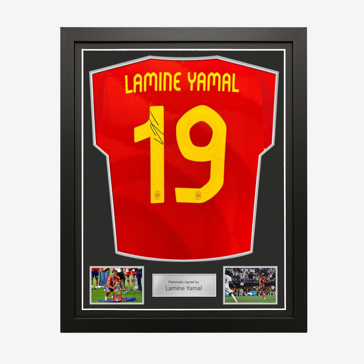 Lamine Yamal Signed Spain Football Shirt 2024 Home - Framed - including photo proof