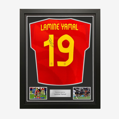 Lamine Yamal Signed Spain Football Shirt 2024 Home - Framed - including photo proof
