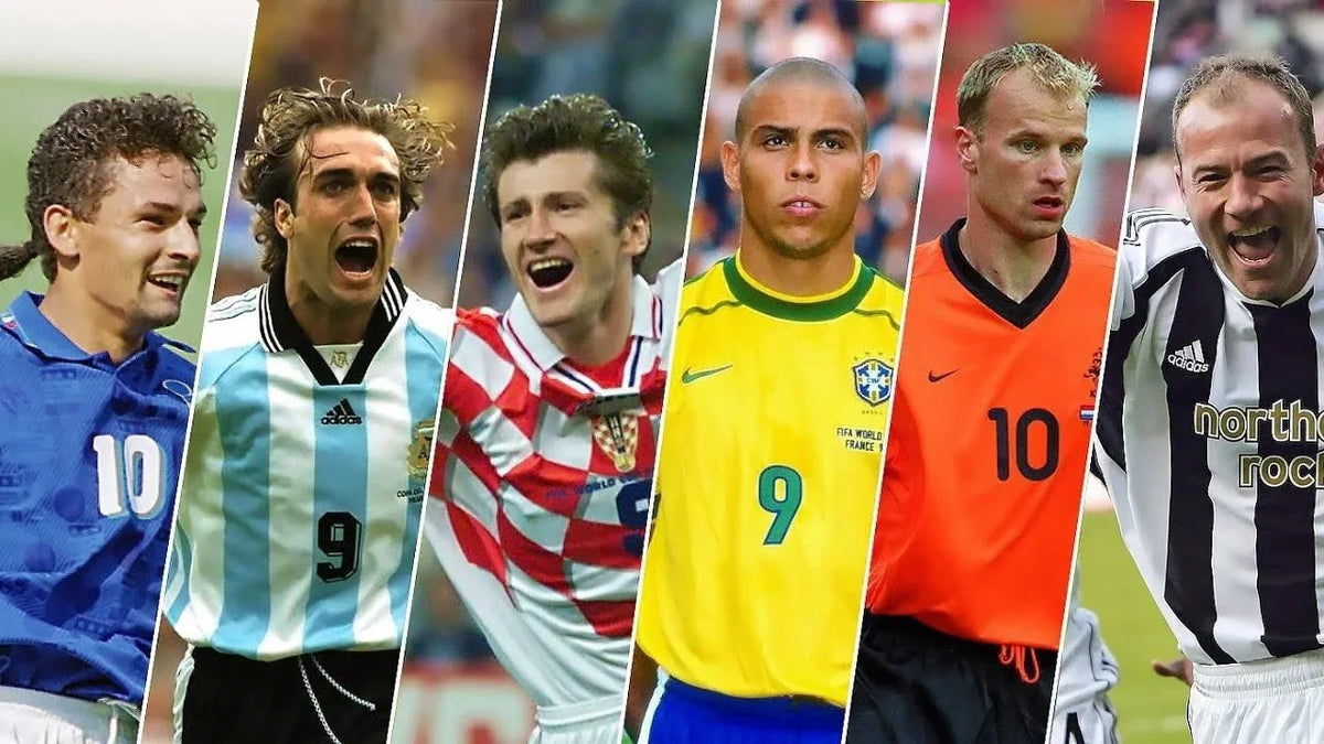 Six football legends of the 1990s in their shirts