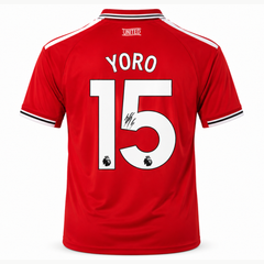 Leny Yoro Signed Manchester United Home Shirt
