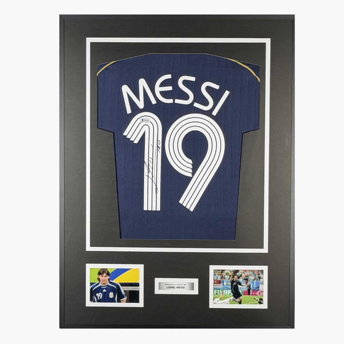 Lionel Messi Signed Argentina 2006 Away Shirt - Framed