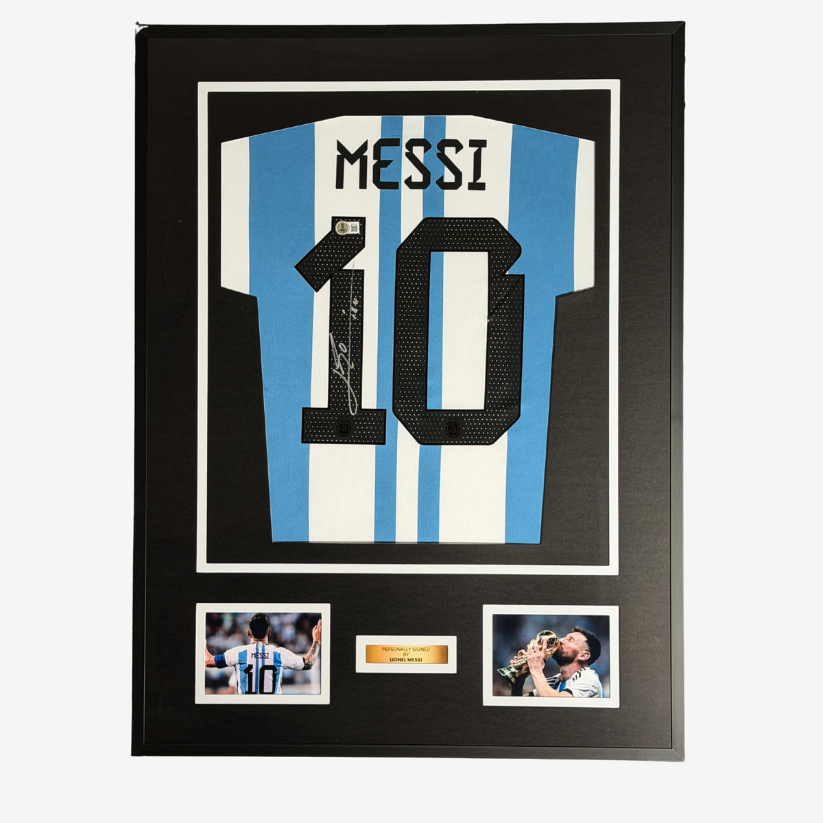 Lionel Messi Signed Argentina World Cup Final Shirt 2022 - Framed