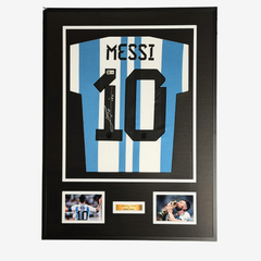 Lionel Messi Signed Argentina World Cup Final Shirt 2022 - Framed