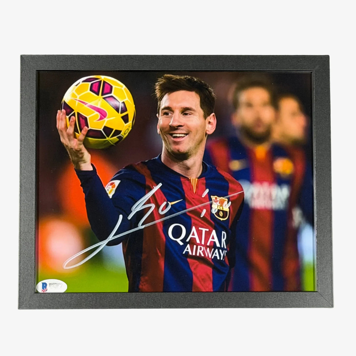 LionelMessiSignedFCBarcelonaPhoto_CelebratingtheGame | Iconic Shirts