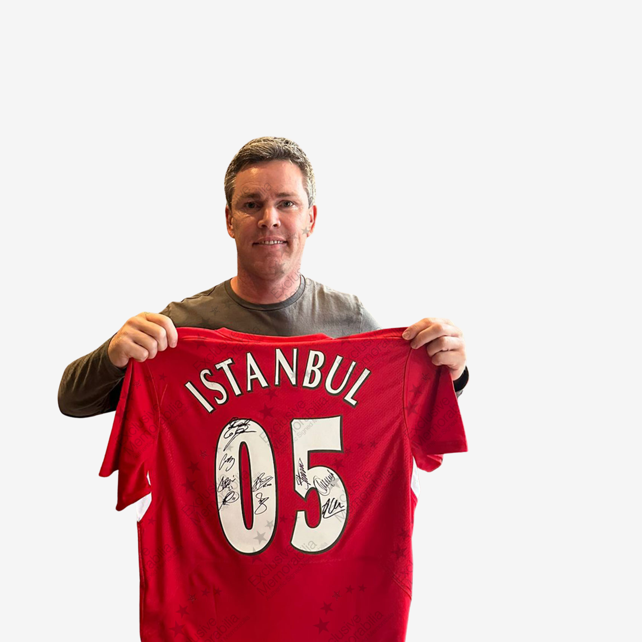Liverpool Squad Signed - 2005 Champions League Istanbul Winners Shirt