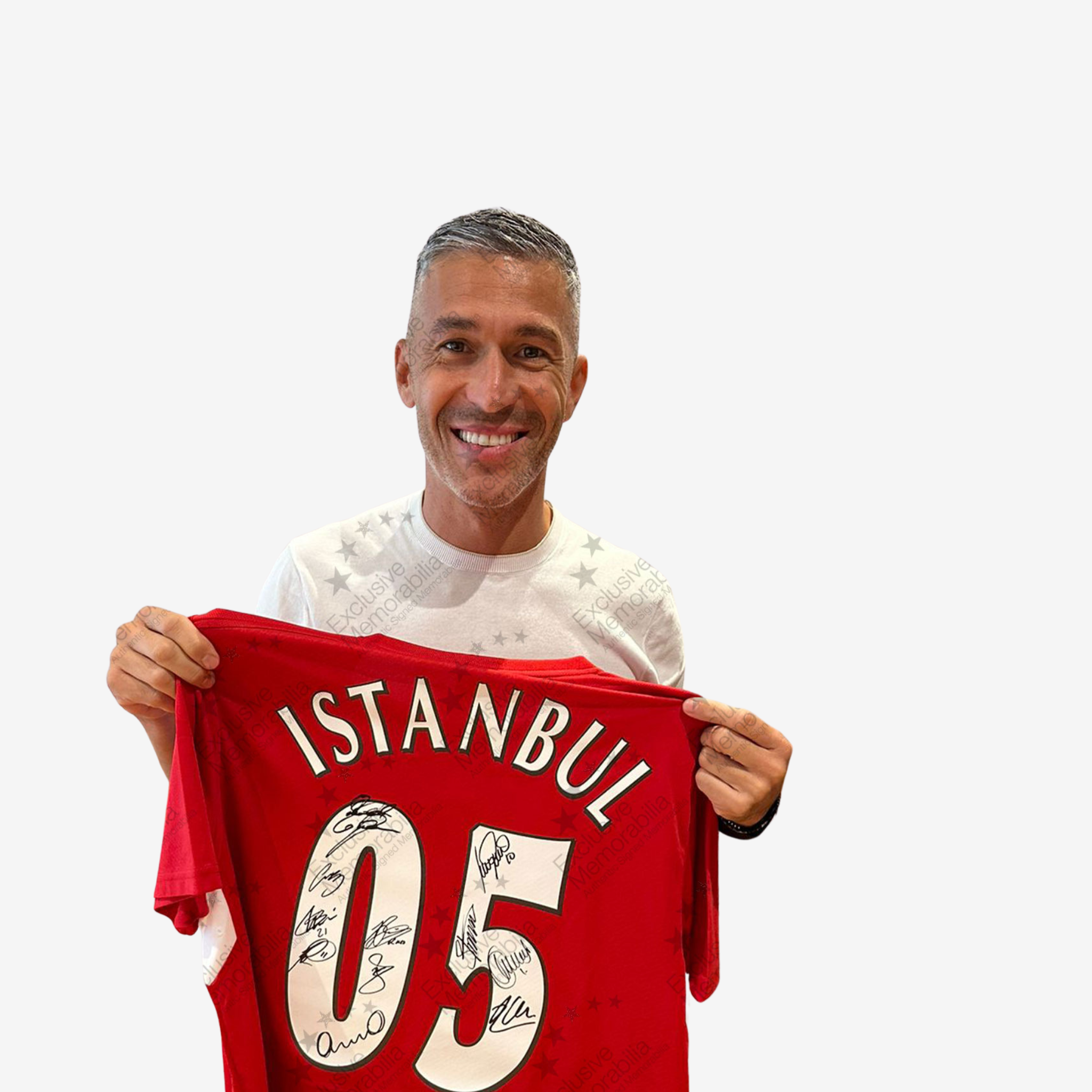 Liverpool Squad Signed - 2005 Champions League Istanbul Winners Shirt