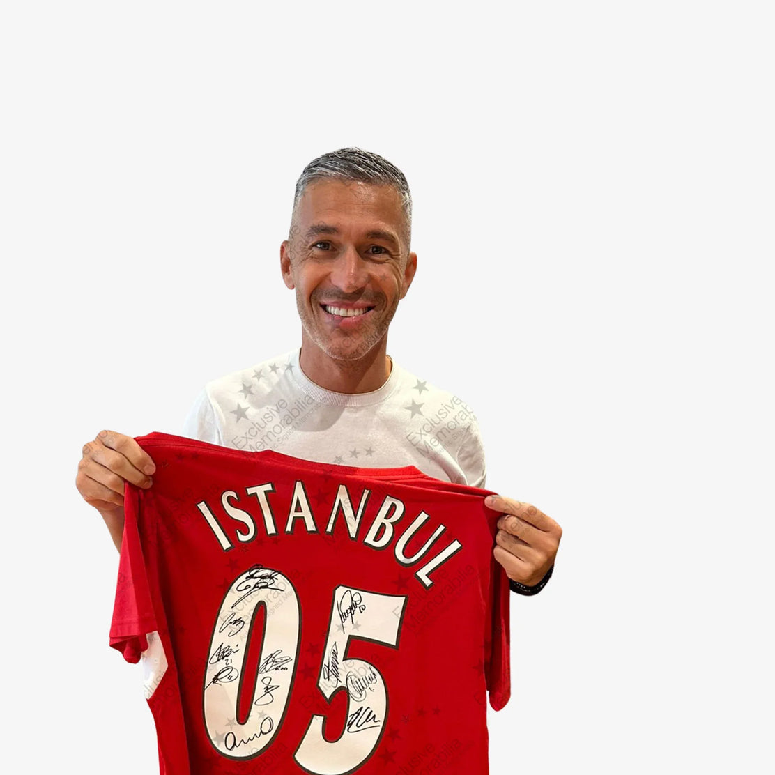 LiverpoolSquadSigned2005IstanbulHomeShirt-Garcia | Iconic Shirts