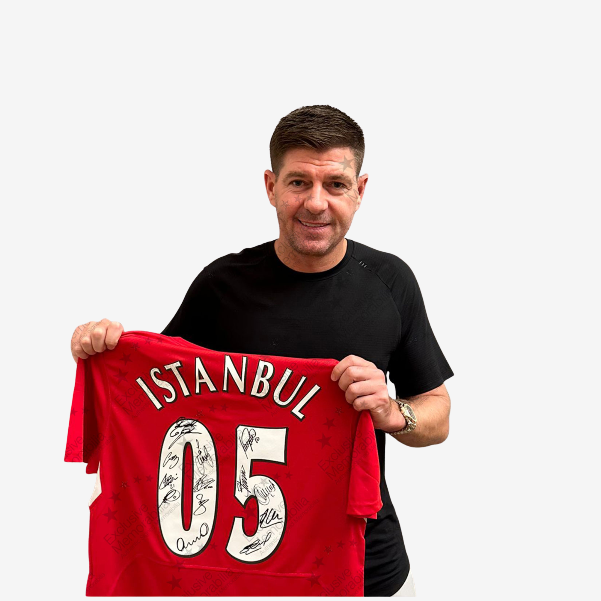 Liverpool Squad Signed - 2005 Champions League Istanbul Winners Shirt