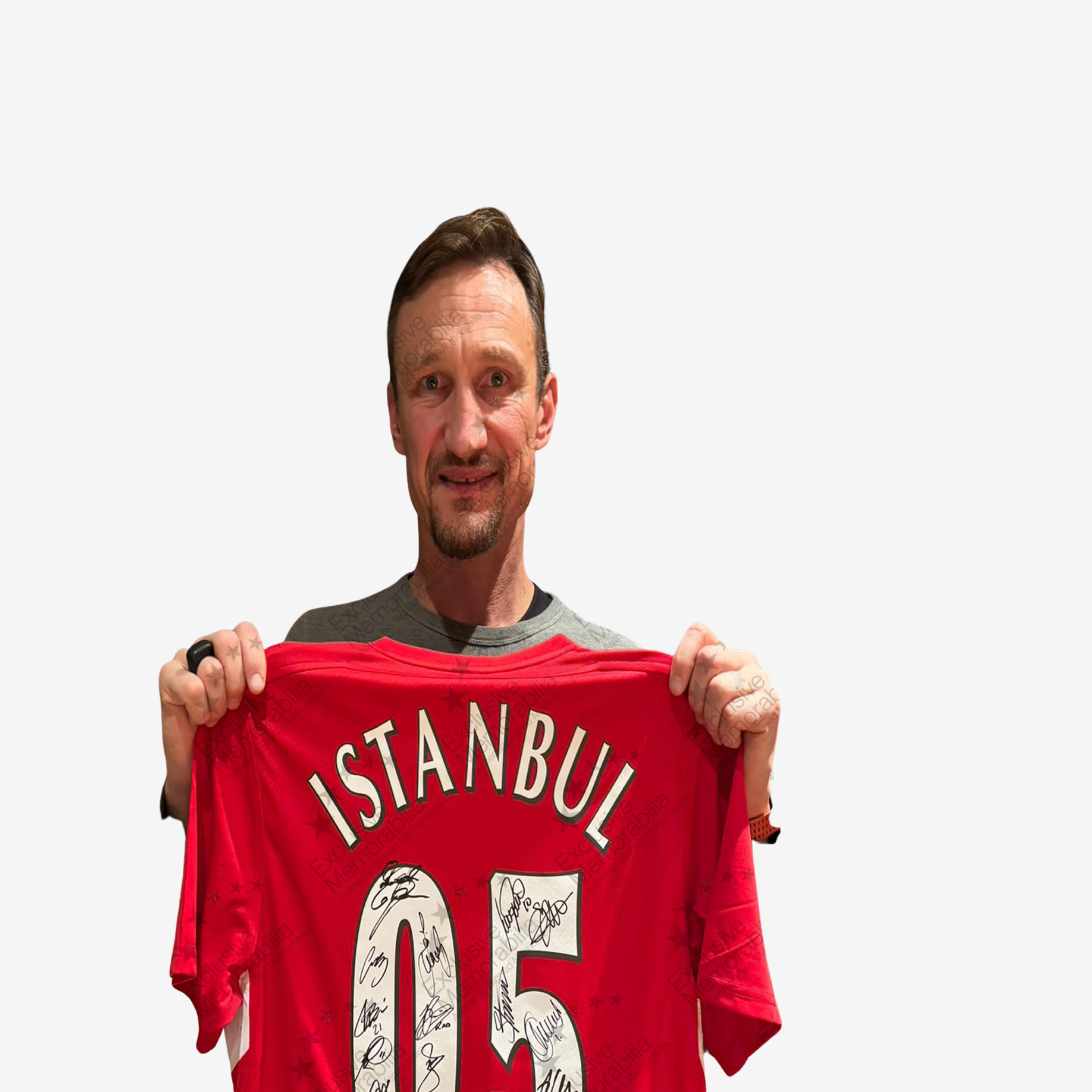 Liverpool Squad Signed - 2005 Champions League Istanbul Winners Shirt