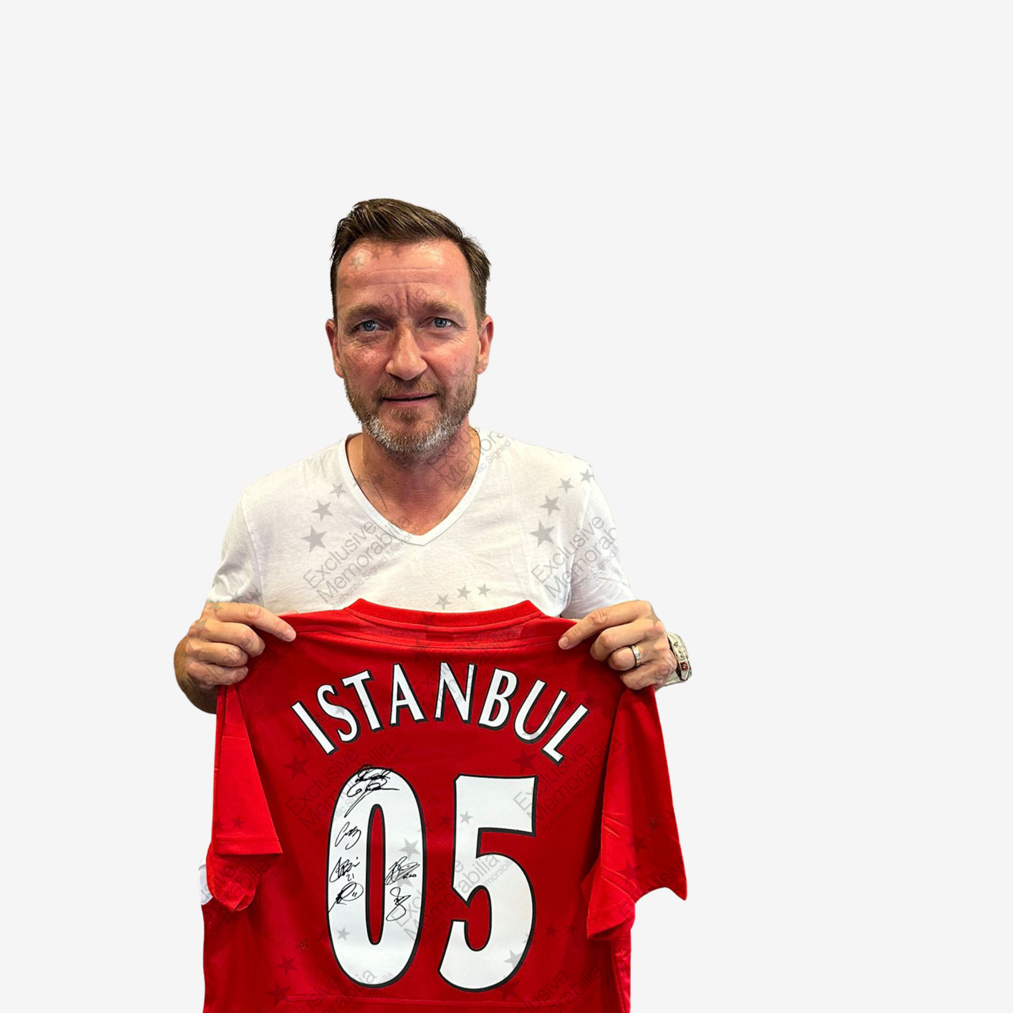 Liverpool Squad Signed - 2005 Champions League Istanbul Winners Shirt