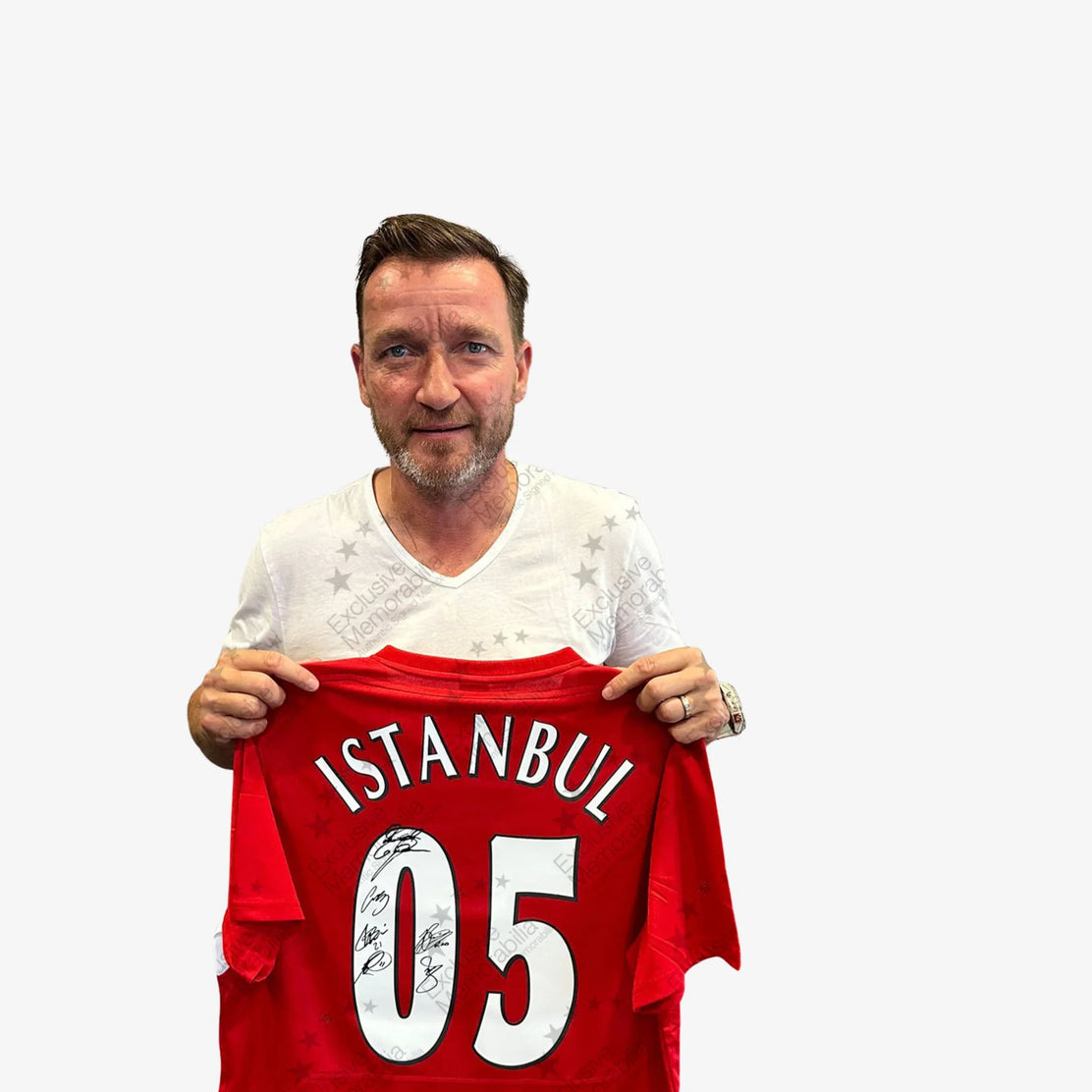 LiverpoolSquadSigned2005IstanbulHomeShirt-Smicer | Iconic Shirts