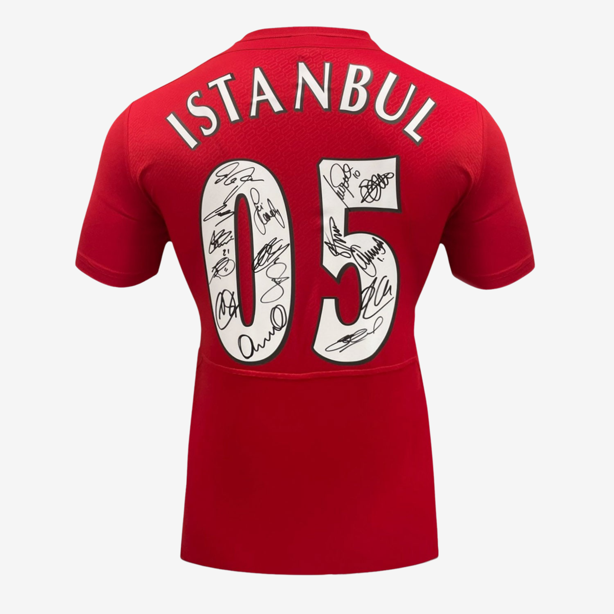 Liverpool Squad Signed - 2005 Champions League Istanbul Winners Shirt