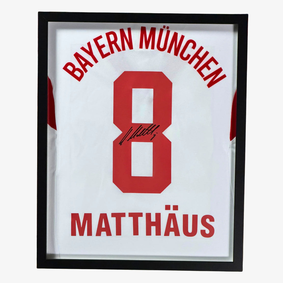 Lothar Matthäus signiertes Bayern-München-Fußballtrikot 1987-88 Auswärts, gerahmt | Iconic Shirts