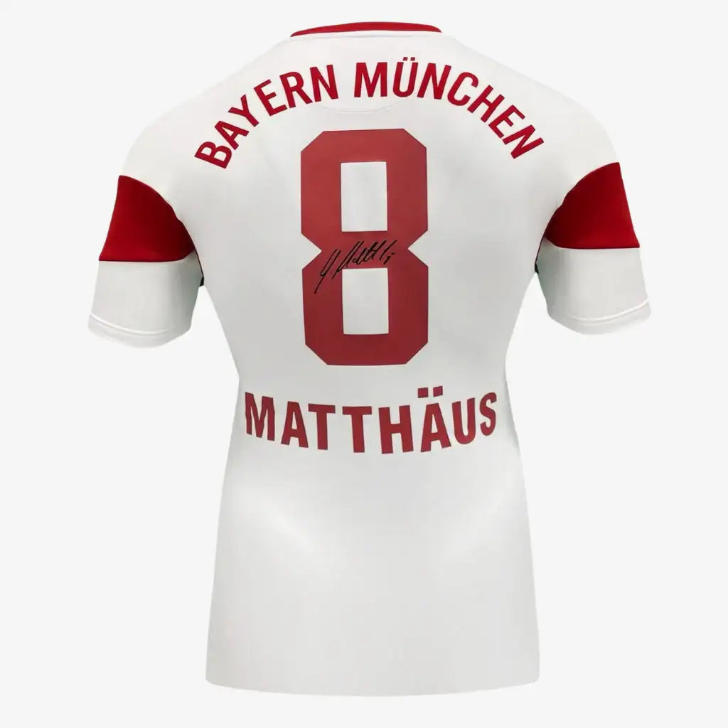 Lothar Matthäus signiertes Bayern-München-Fußballtrikot 1987-88 Auswärts | Iconic Shirts