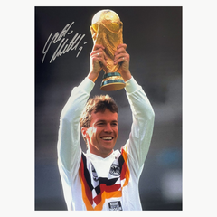 Lothar Matthäus Signed Germany 1990 World Cup Winner Photo