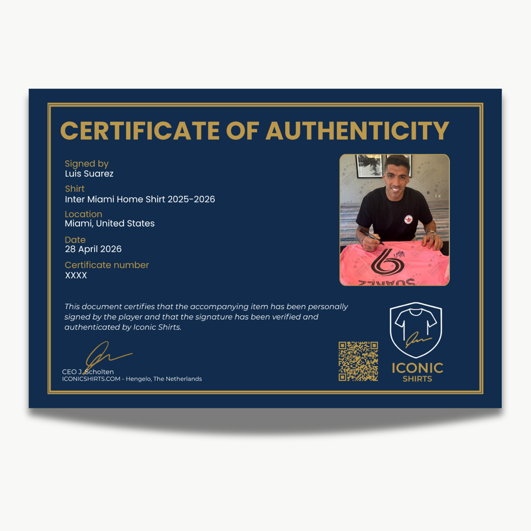 Luis Suárez Signed Inter Miami Home Shirt 2025–26