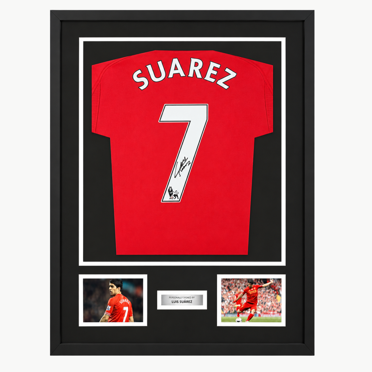 Luis Suárez Signed Liverpool Home Shirt - Framed