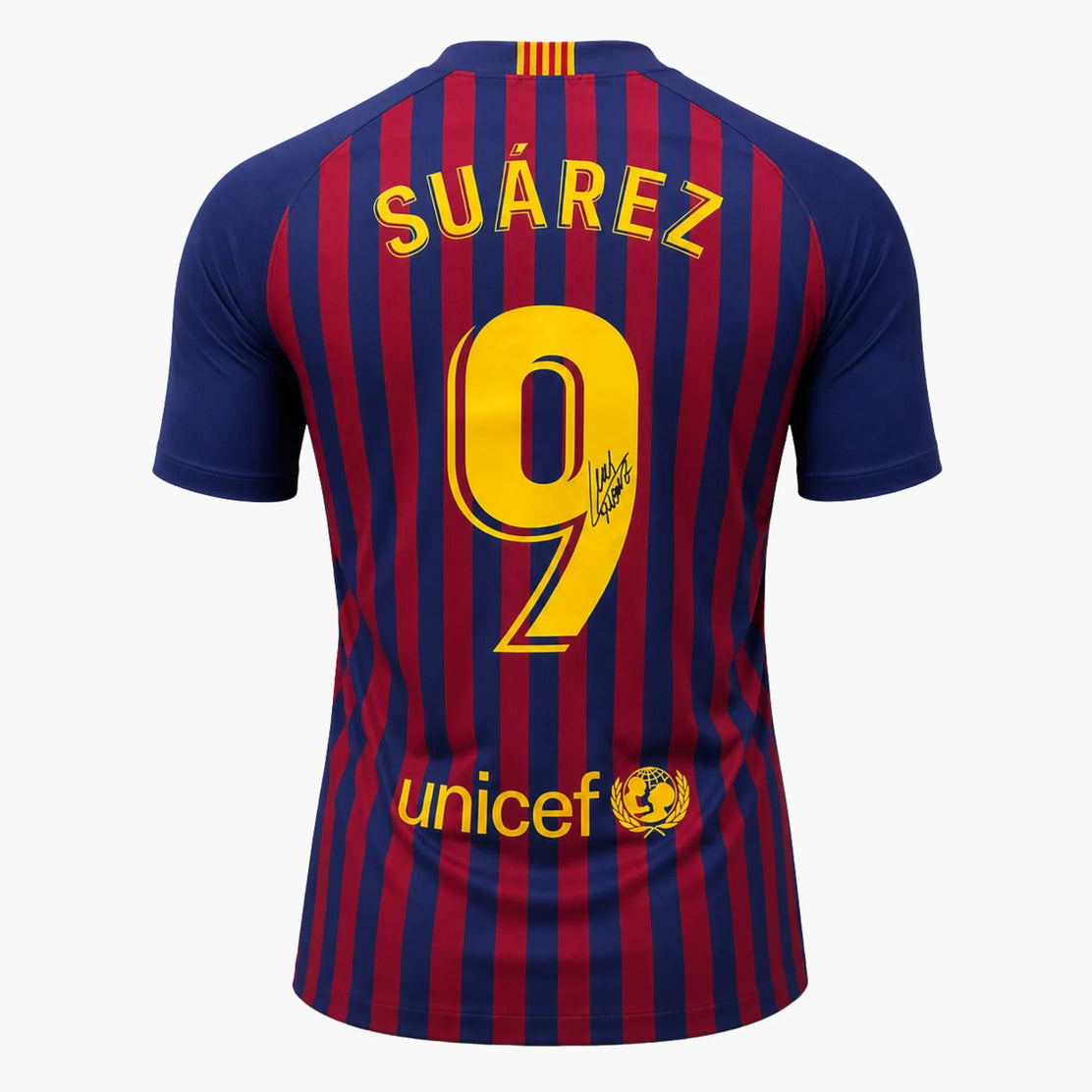 LuisSuarezSignedOriginalBarcelonaHomeShirt2018_19 | Iconic Shirts