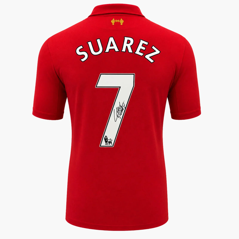 LuisSuarezSignedOriginalLiverpoolHomeShirt2012_13 | Iconic Shirts