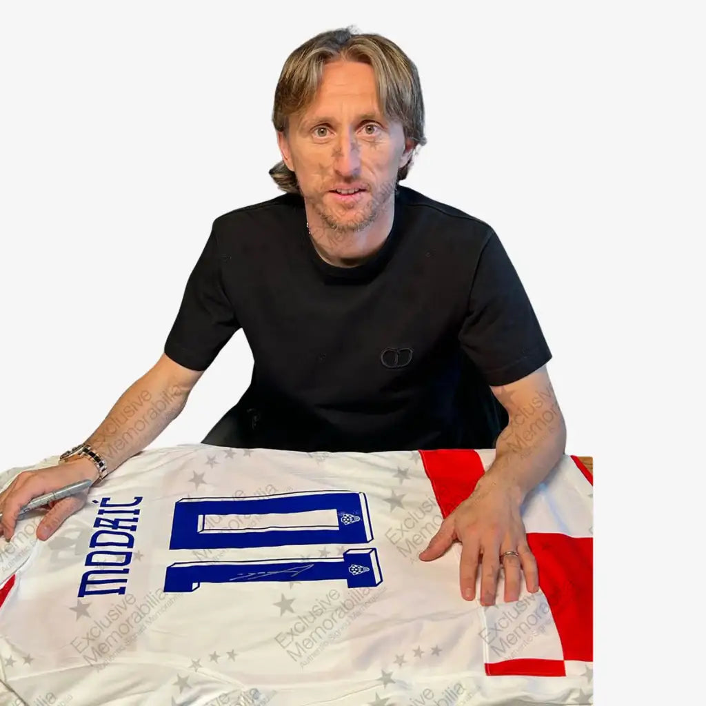 LukaModricSignedCroatiaFootballShirt_2024Home-proof | Iconic Shirts