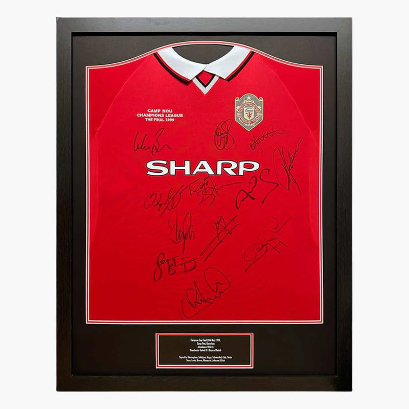 ManchesterUnitedTeamSigned1999ChampionsLeagueFinalShirt-framed | Iconic Shirts
