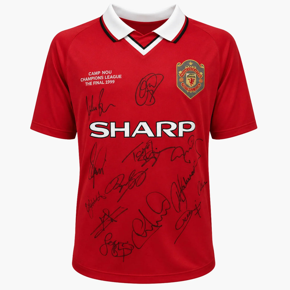 Maillot signé de la finale de la Ligue des champions 1999 de Manchester United | Iconic Shirts