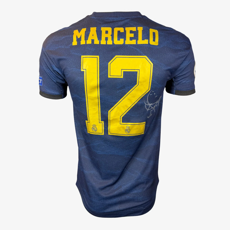 MarceloSignedRealMadridAwayShirt-2019-20-back | Iconic Shirts