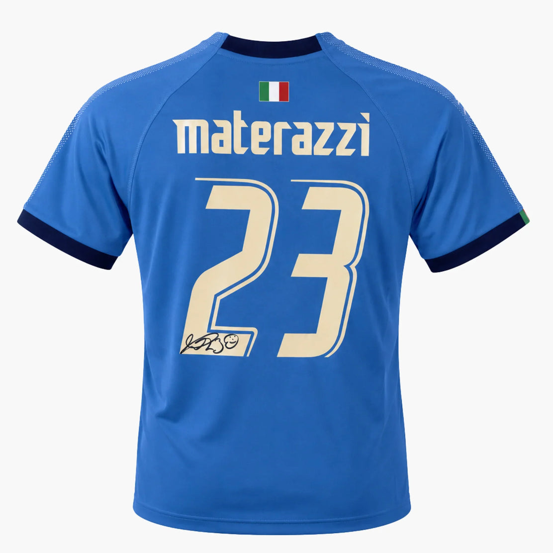 Maillot d'Italie signé par Marco Materazzi - dos | Iconic Shirts