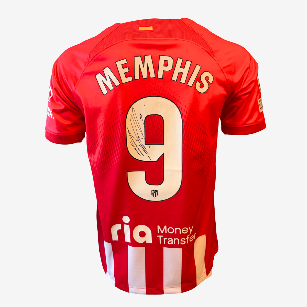 Memphis Depay Signed Atlético de Madrid Home Football Shirt – 2023–24