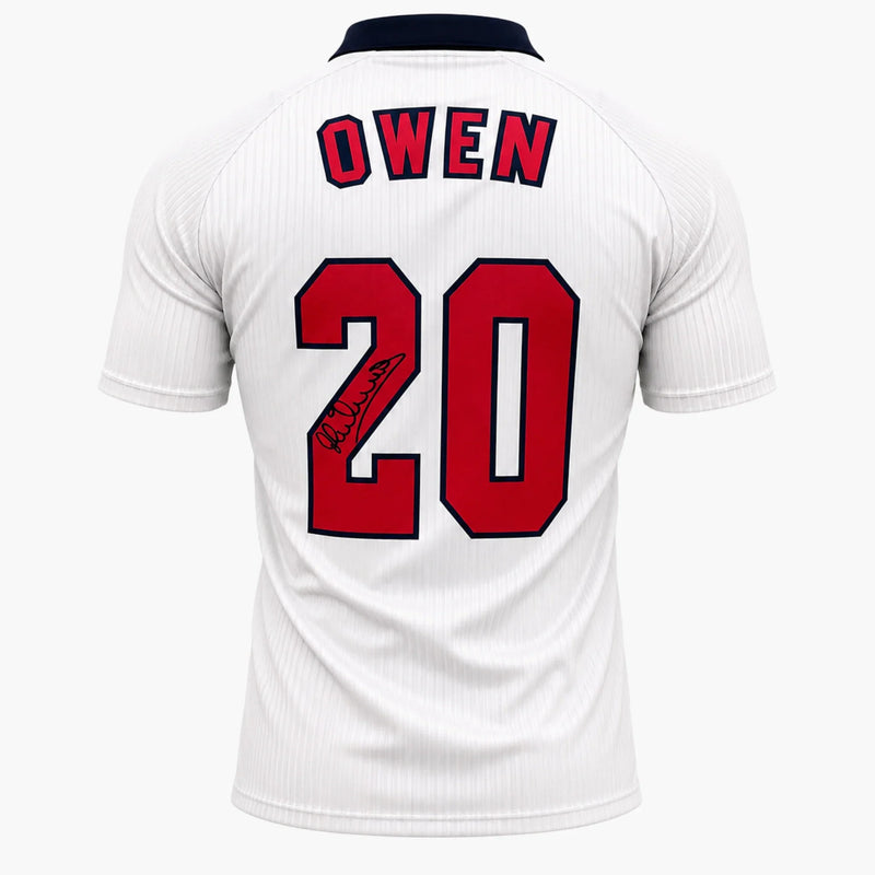 MichaelOwenSignedEngland1998RetroHomeShirt | Iconic Shirts