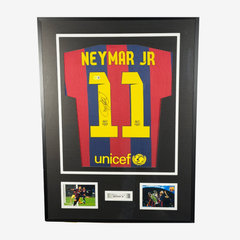 Neymar Jr Signed Barcelona Home Shirt - 2014-15 - Framed