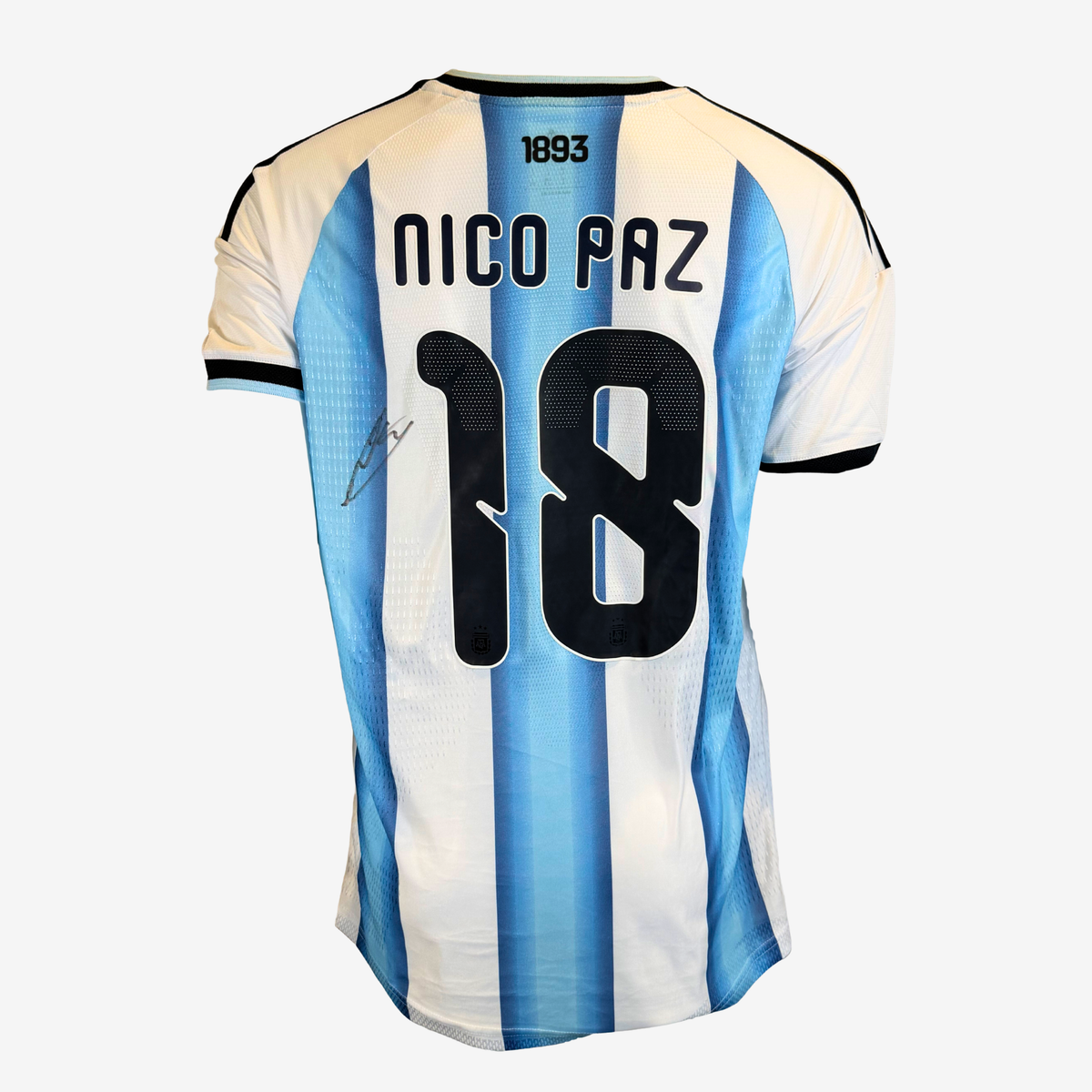 Nico Paz Signed Argentina 2026 Home Shirt