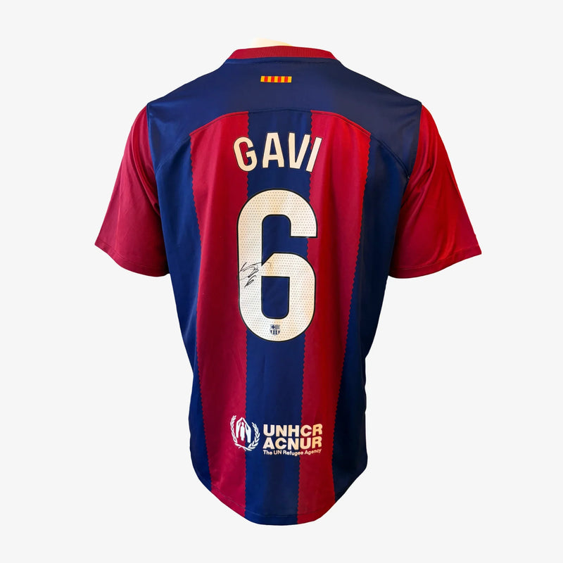 PabloGaviSignedFCBarcelonaHomeFootballShirt_2023_24 | Iconic Shirts