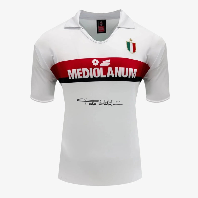 PaoloMaldiniFrontSignedACMilanAwayShirt1988 | Iconic Shirts