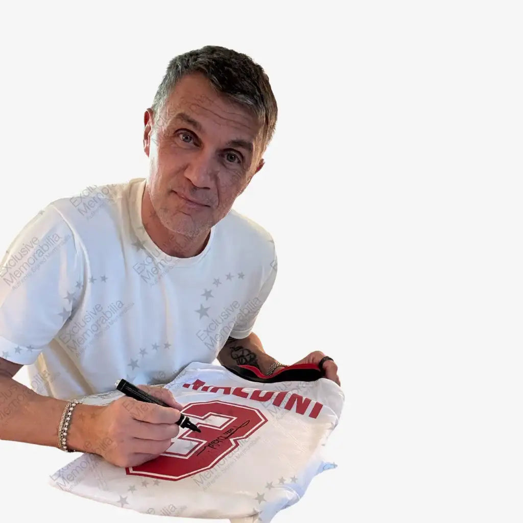 PaoloMaldiniSignedACMilanFootballShirt-1994EuropeanCupFinal-proof | Iconic Shirts