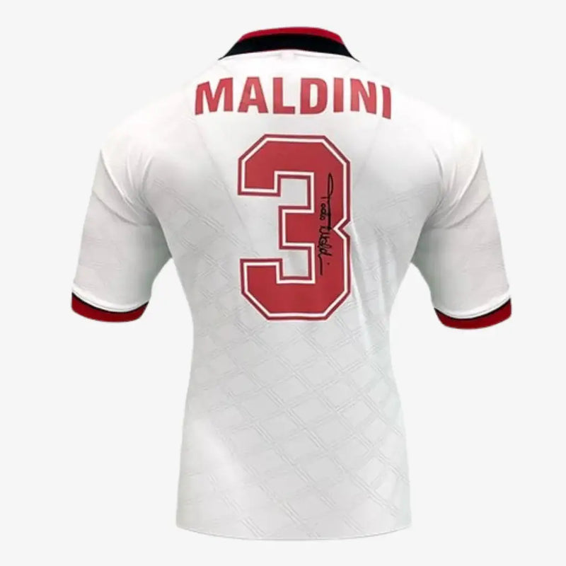 Paolo Maldini signiertes AC-Mailand-Fußballtrikot - Europapokalfinale 1994 | Ikonische Shirts