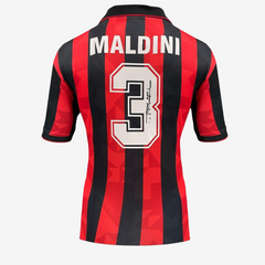 Franco Baresi & Paolo Maldini Signed AC Milan 1994 Football Shirts – Dual Frame