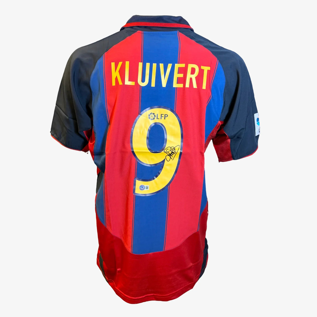 PatrickKluivertSignedFCBarcelonaHomeShirt-2002-03 | Iconic Shirts